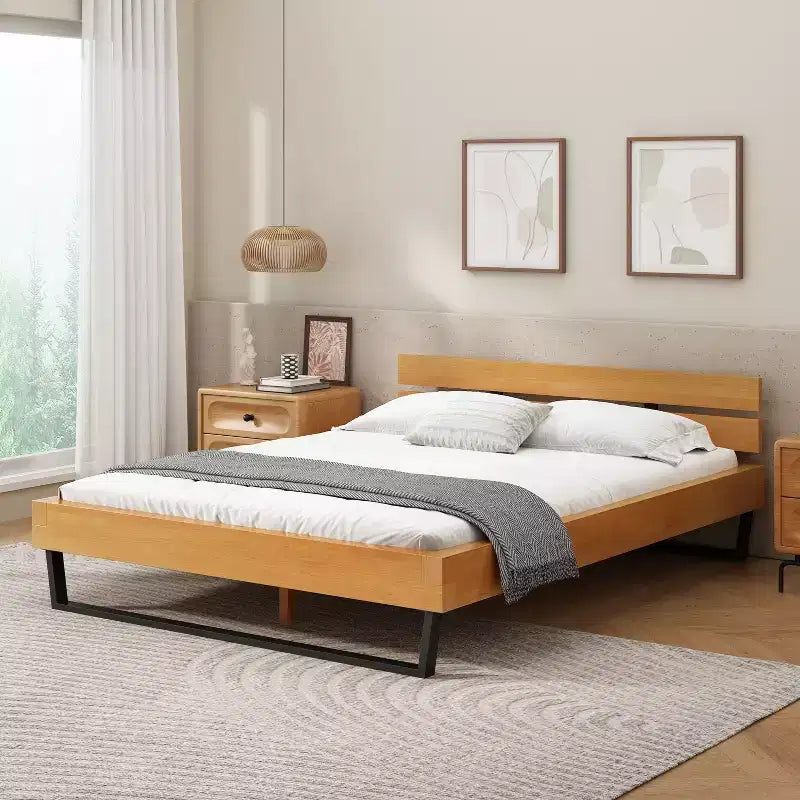 Cadre de lit en pin de style industriel moderne