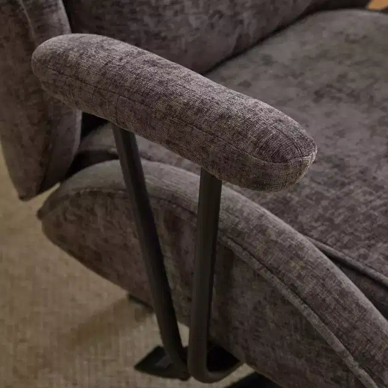 Chaise pivotante d'intérieur noire en PU à dossier haut réglable