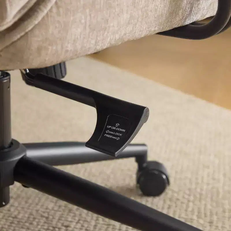 Chaise pivotante d'intérieur noire en PU à dossier haut réglable