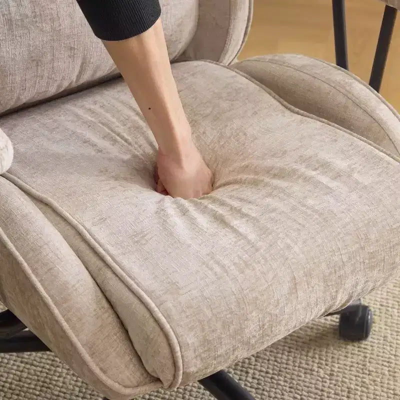 Chaise pivotante d'intérieur noire en PU à dossier haut réglable
