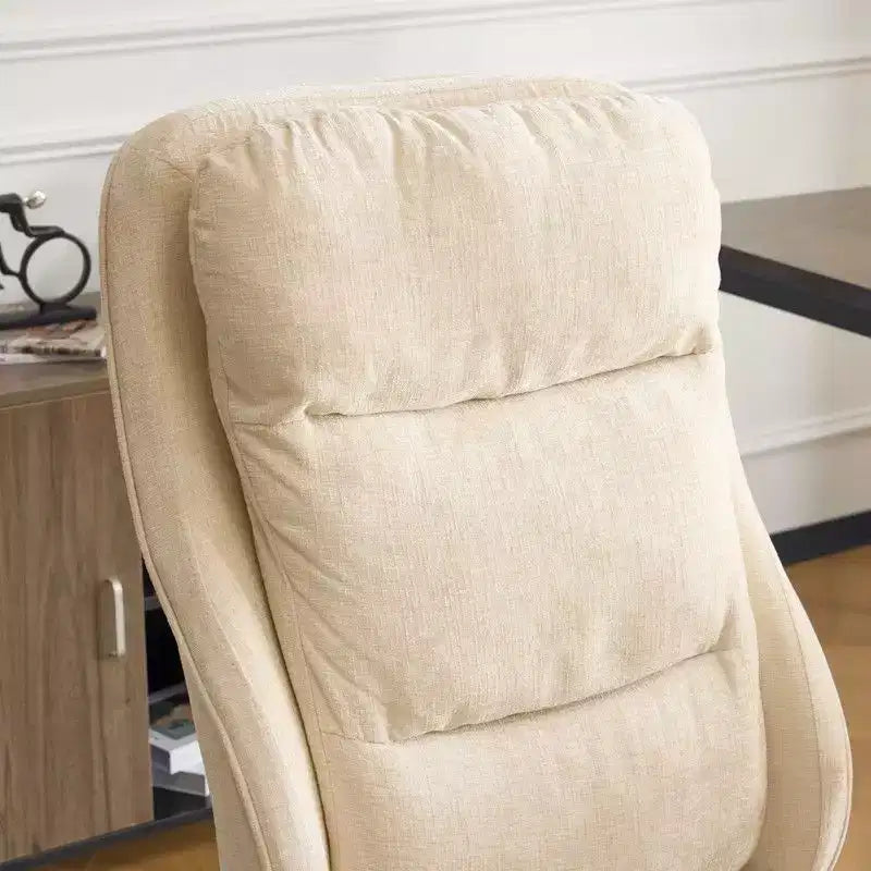 Chaise pivotante d'intérieur noire en PU à dossier haut réglable