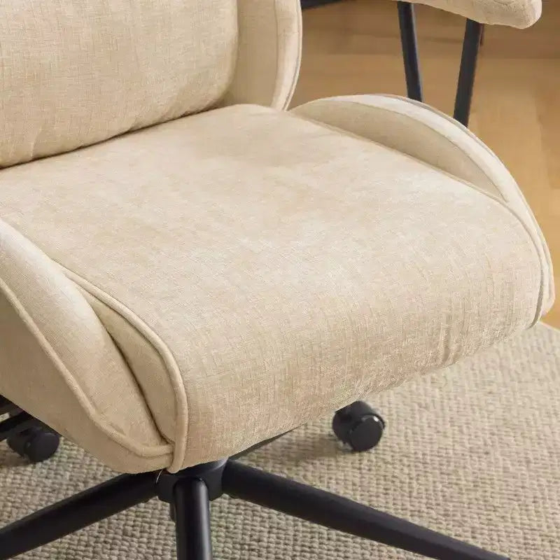 Chaise pivotante d'intérieur noire en PU à dossier haut réglable