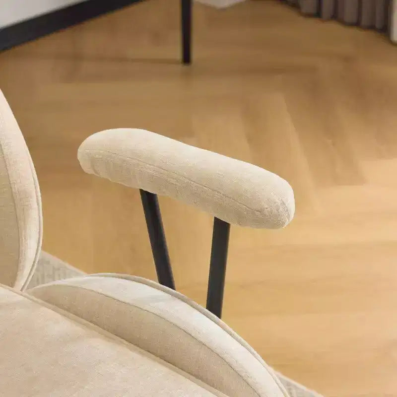Chaise pivotante d'intérieur noire en PU à dossier haut réglable