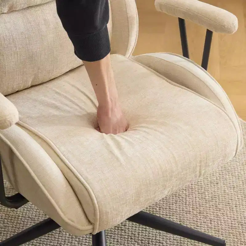 Chaise pivotante d'intérieur noire en PU à dossier haut réglable