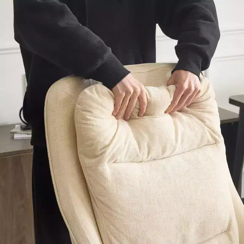 Chaise pivotante d'intérieur noire en PU à dossier haut réglable