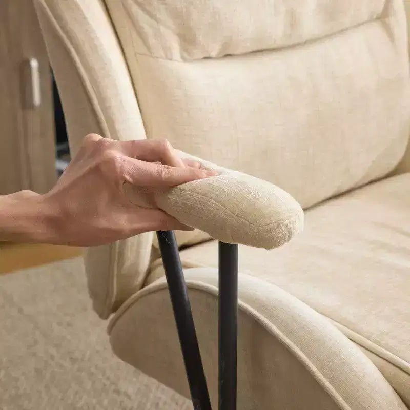 Chaise pivotante d'intérieur noire en PU à dossier haut réglable