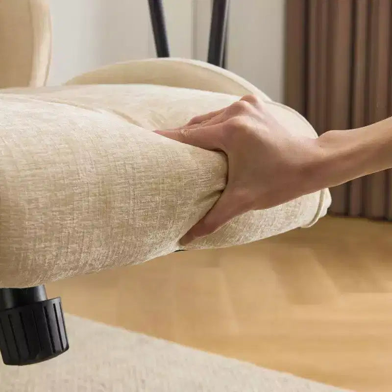 Chaise pivotante d'intérieur noire en PU à dossier haut réglable