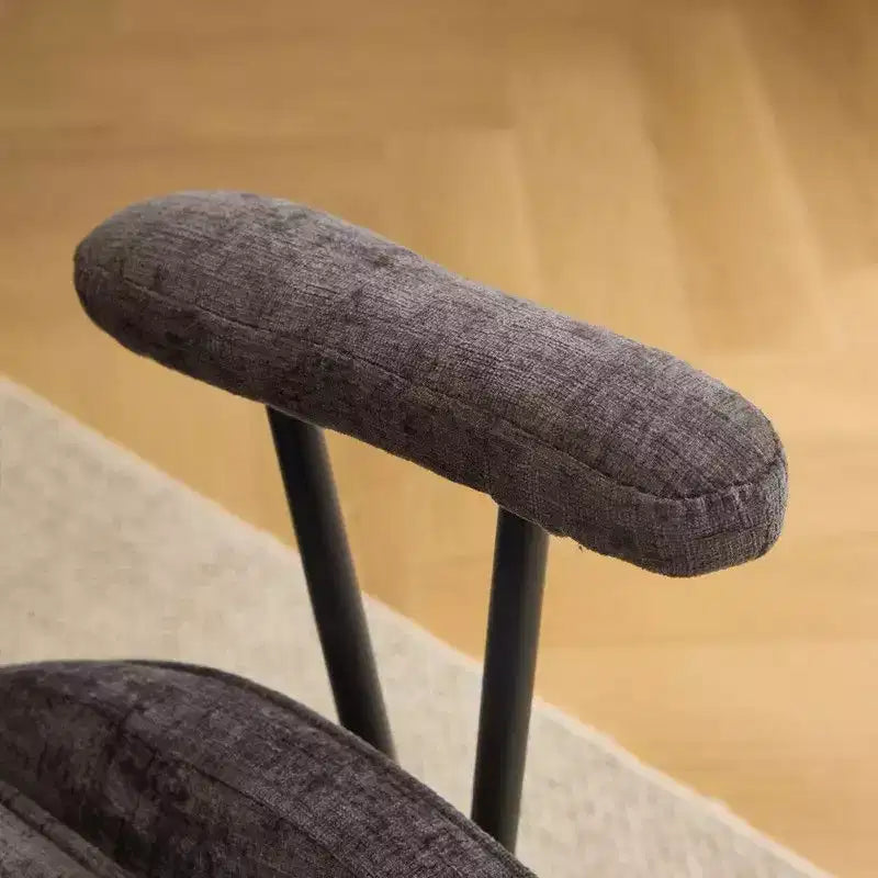 Chaise pivotante d'intérieur noire en PU à dossier haut réglable