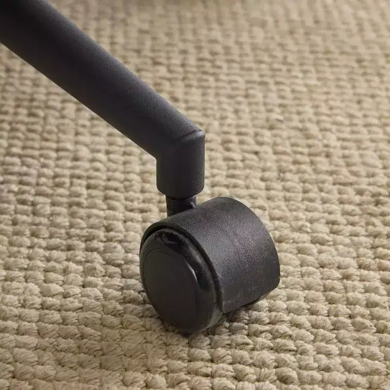 Chaise pivotante d'intérieur noire en PU à dossier haut réglable