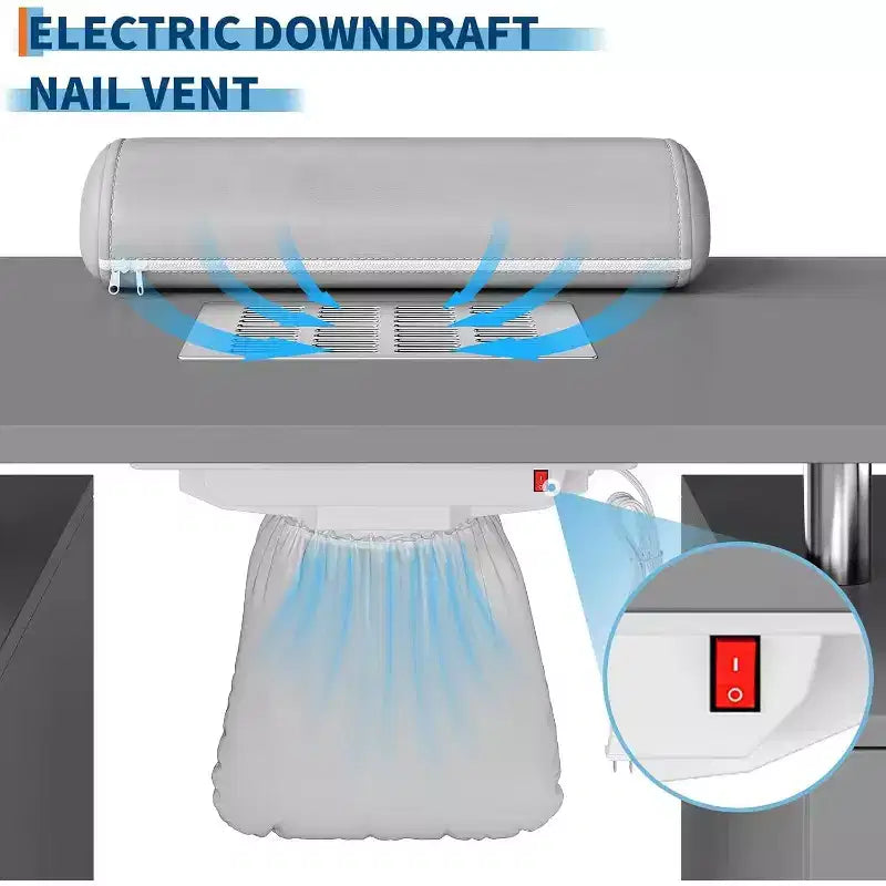 Table de salon de manucure avec dépoussiéreur électrique