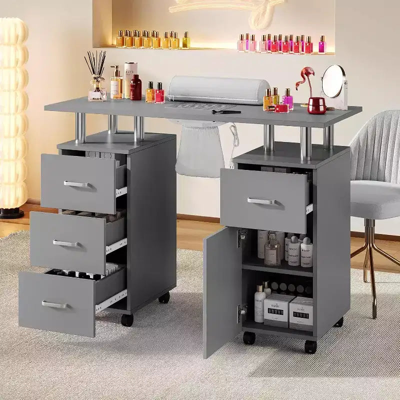 Table de salon de manucure avec dépoussiéreur électrique