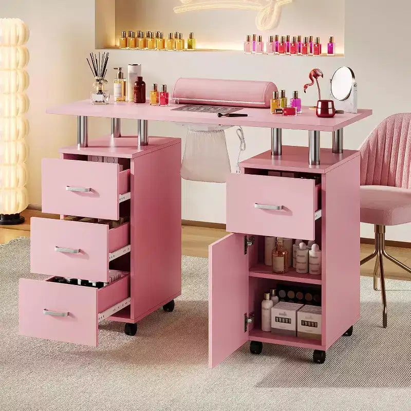Table de salon de manucure avec dépoussiéreur électrique