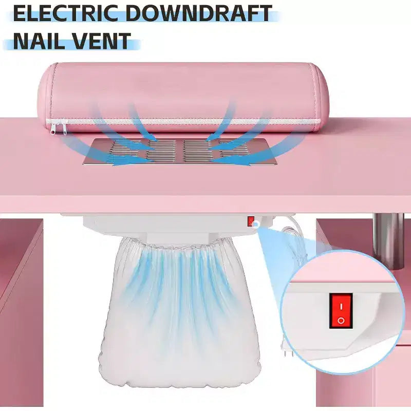 Table de salon de manucure avec dépoussiéreur électrique