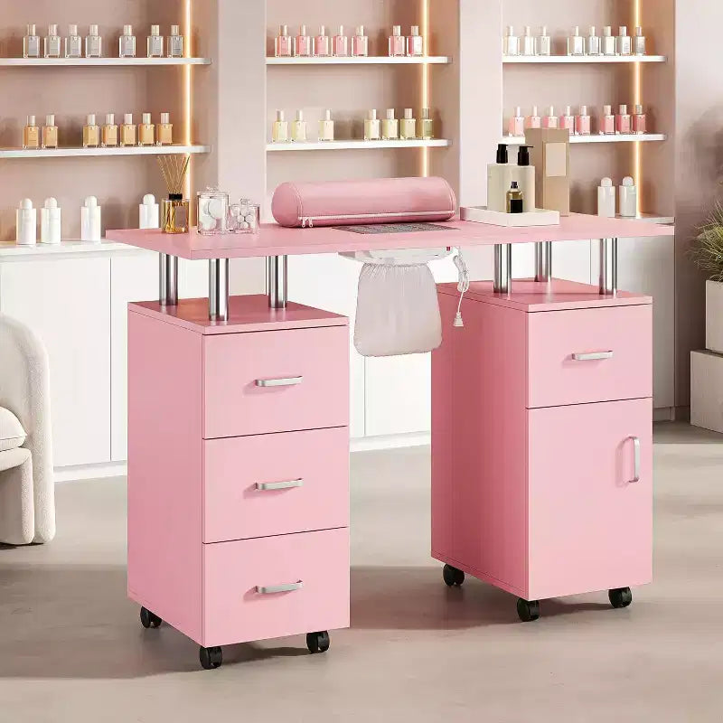 Table de salon de manucure avec dépoussiéreur électrique