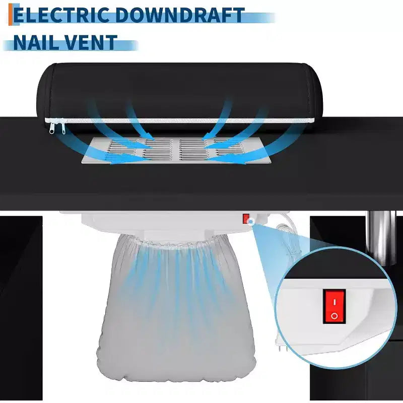 Table de salon de manucure avec dépoussiéreur électrique