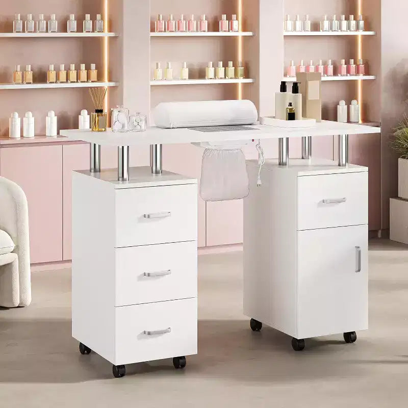 Table de salon de manucure avec dépoussiéreur électrique