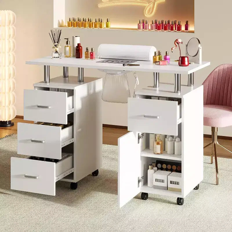 Table de salon de manucure avec dépoussiéreur électrique