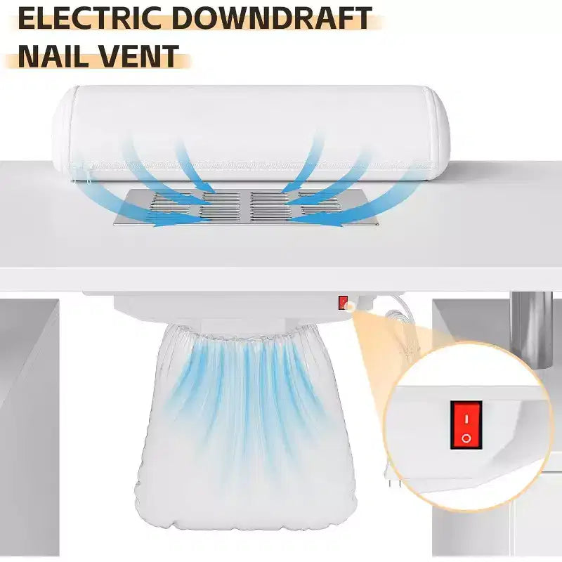 Table de salon de manucure avec dépoussiéreur électrique