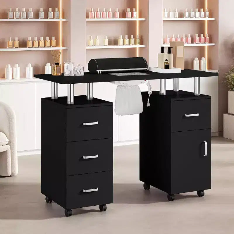 Table de salon de manucure avec dépoussiéreur électrique