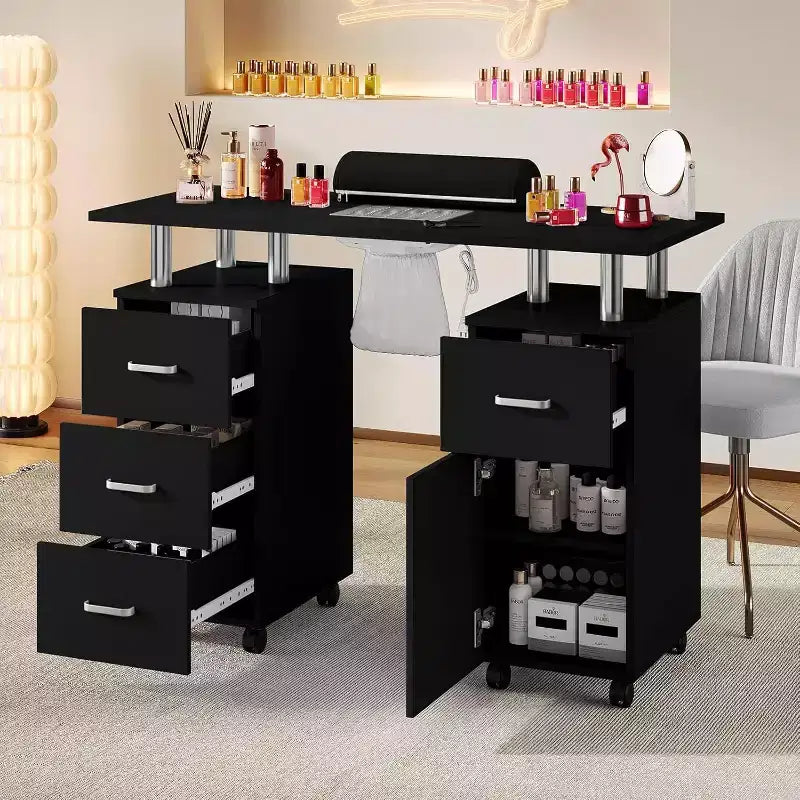 Table de salon de manucure avec dépoussiéreur électrique
