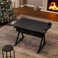 Table à dessin réglable avec deux tiroirs et un tabouret.