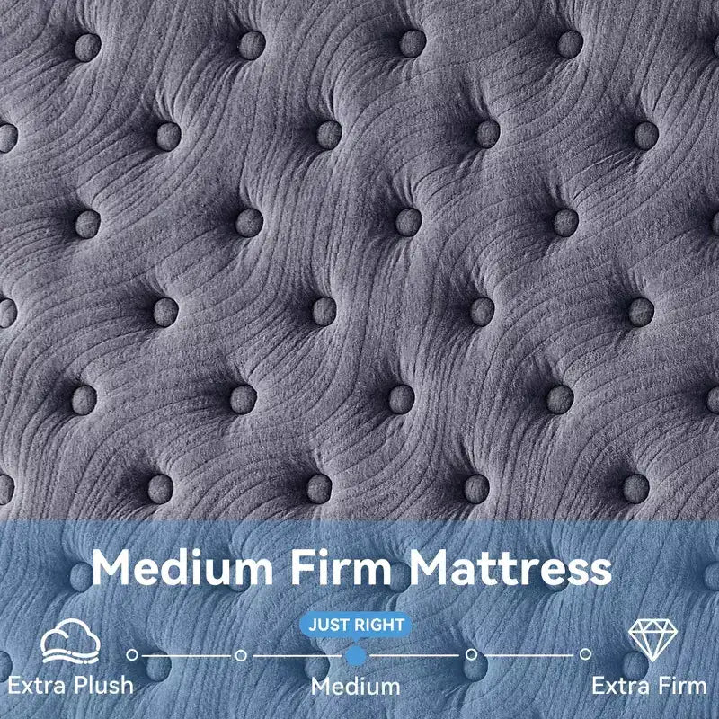 Matelas hybride avec mousse à mémoire de forme au gel et ressorts ensachés individuellement