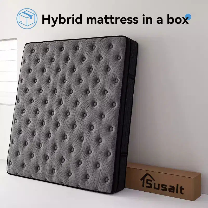 Matelas hybride avec mousse à mémoire de forme au gel et ressorts ensachés individuellement