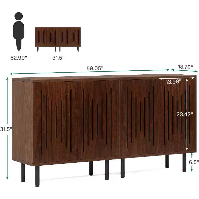 Meuble de rangement vintage en noyer