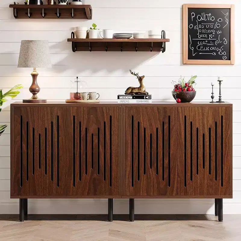 Meuble de rangement vintage en noyer