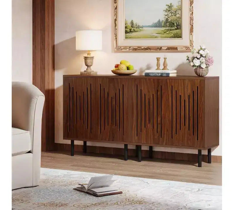 Meuble de rangement vintage en noyer