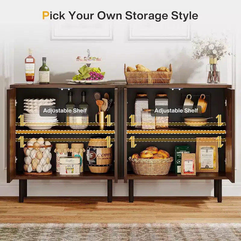 Meuble de rangement vintage en noyer