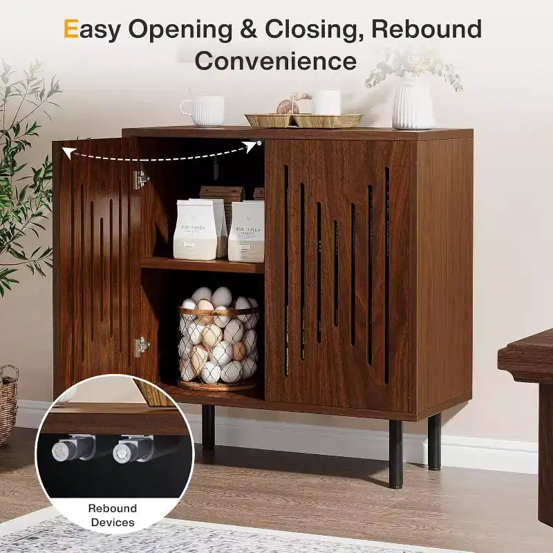Meuble de rangement vintage en noyer