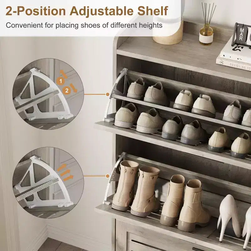 Meuble à chaussures autoportant, petite étagère de rangement pour entrée