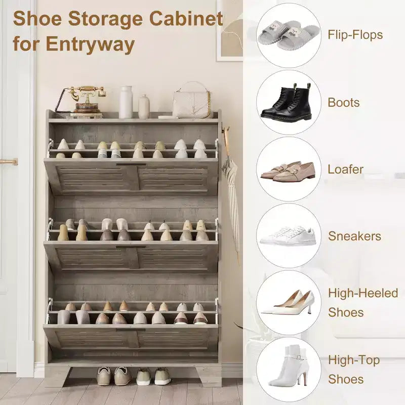 Meuble à chaussures autoportant, petite étagère de rangement pour entrée