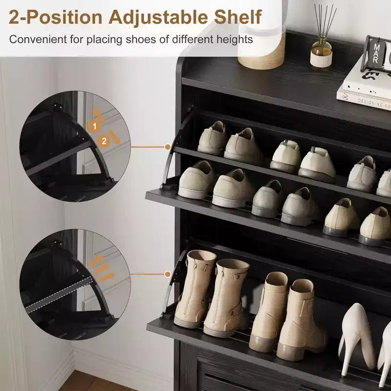 Meuble à chaussures autoportant, petite étagère de rangement pour entrée