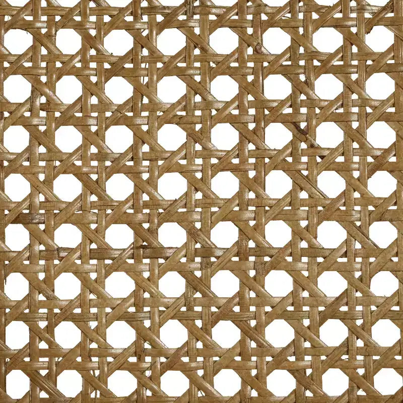 Chaises de salle à manger capitonnées en bois d'hévéa de ferme avec dossiers incurvés en rotin naturel