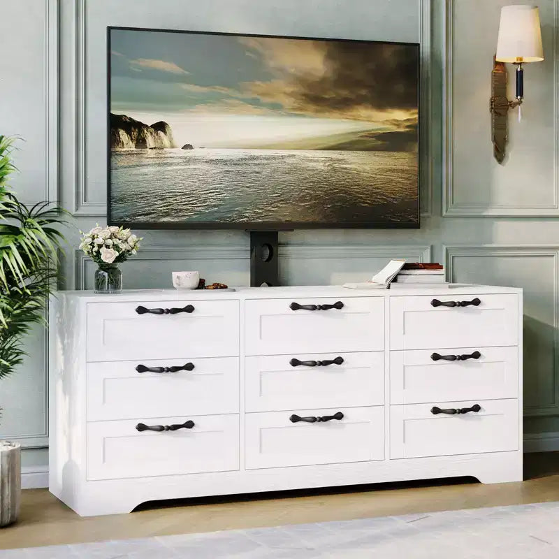 Coiffeuse et meuble TV - fixés au mur