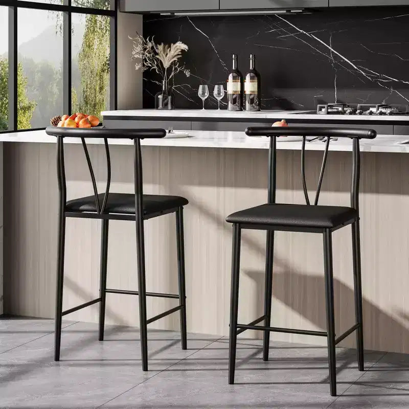 Tabouret de bar noir de 63,5 cm