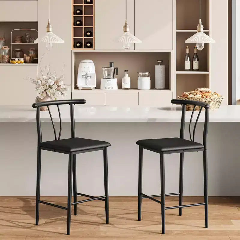 Tabouret de bar noir de 63,5 cm