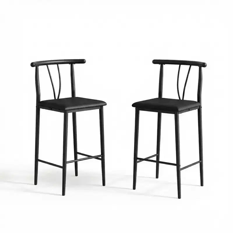 Tabouret de bar noir de 63,5 cm