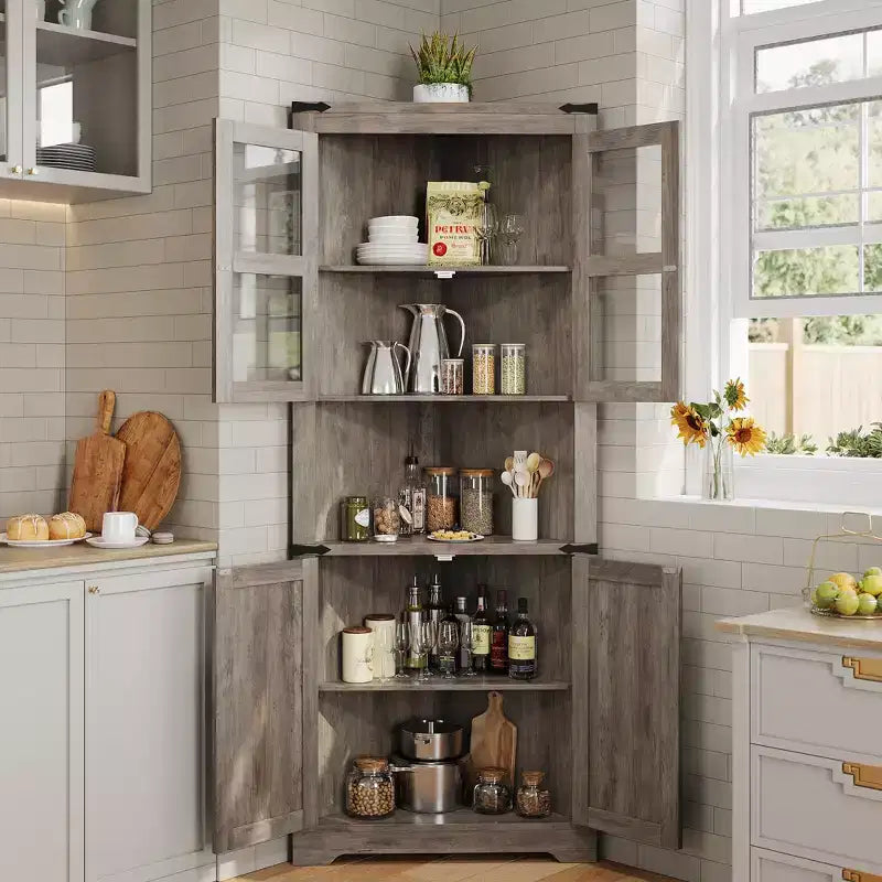Meuble de rangement d'angle style ferme