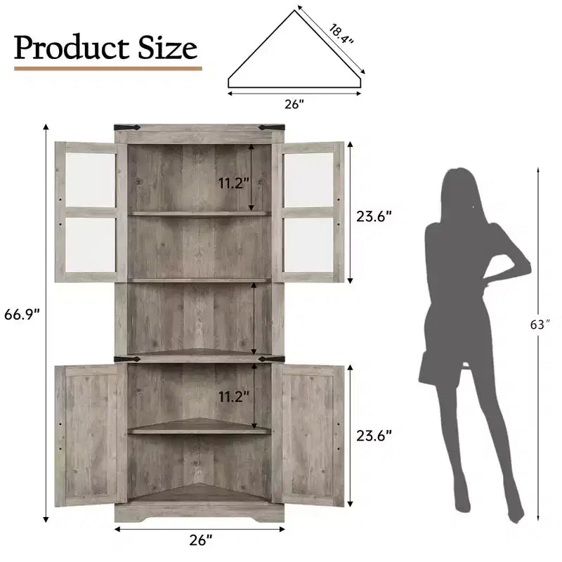 Meuble de rangement d'angle style ferme