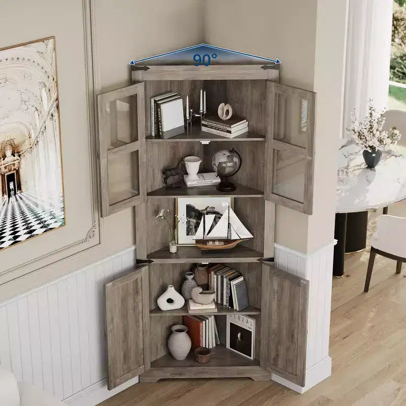 Meuble de rangement d'angle style ferme
