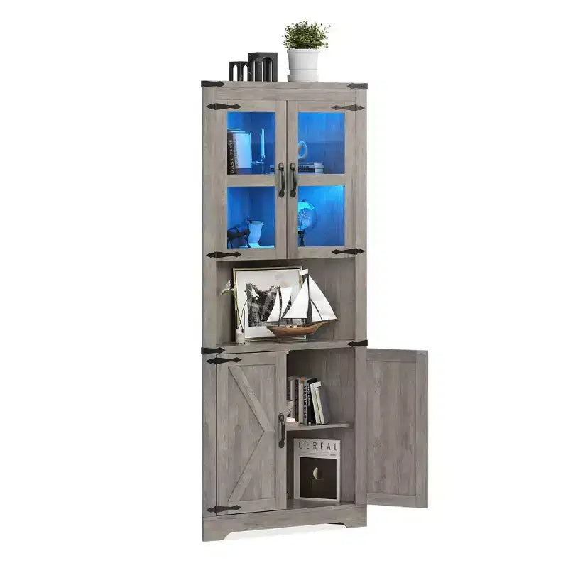 Meuble de rangement d'angle style ferme