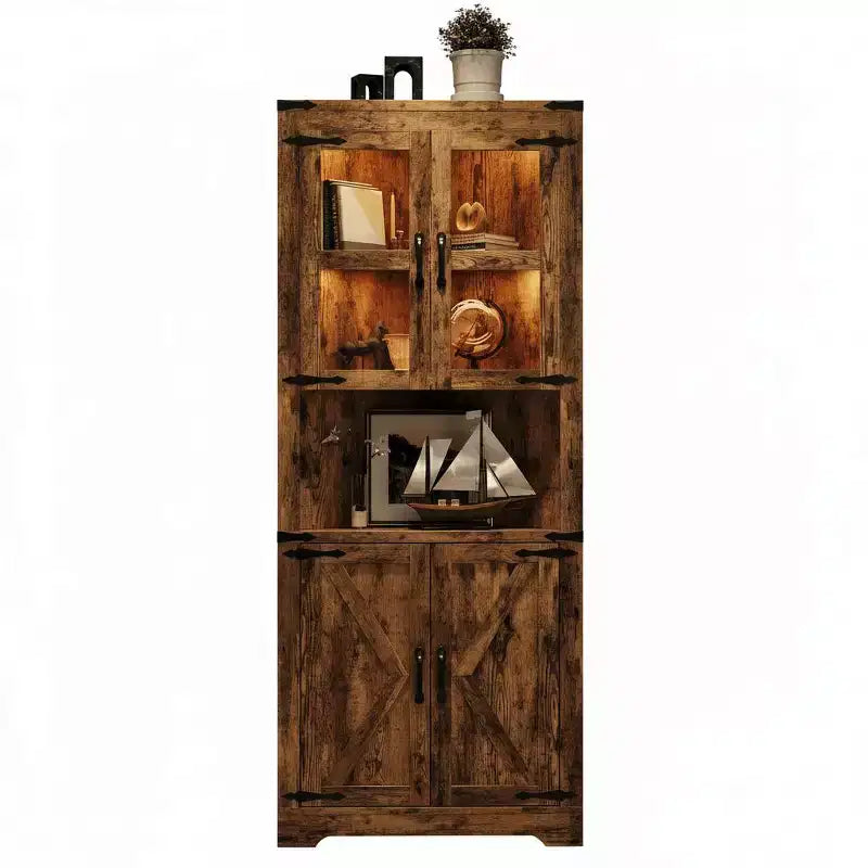 Meuble de rangement d'angle style ferme