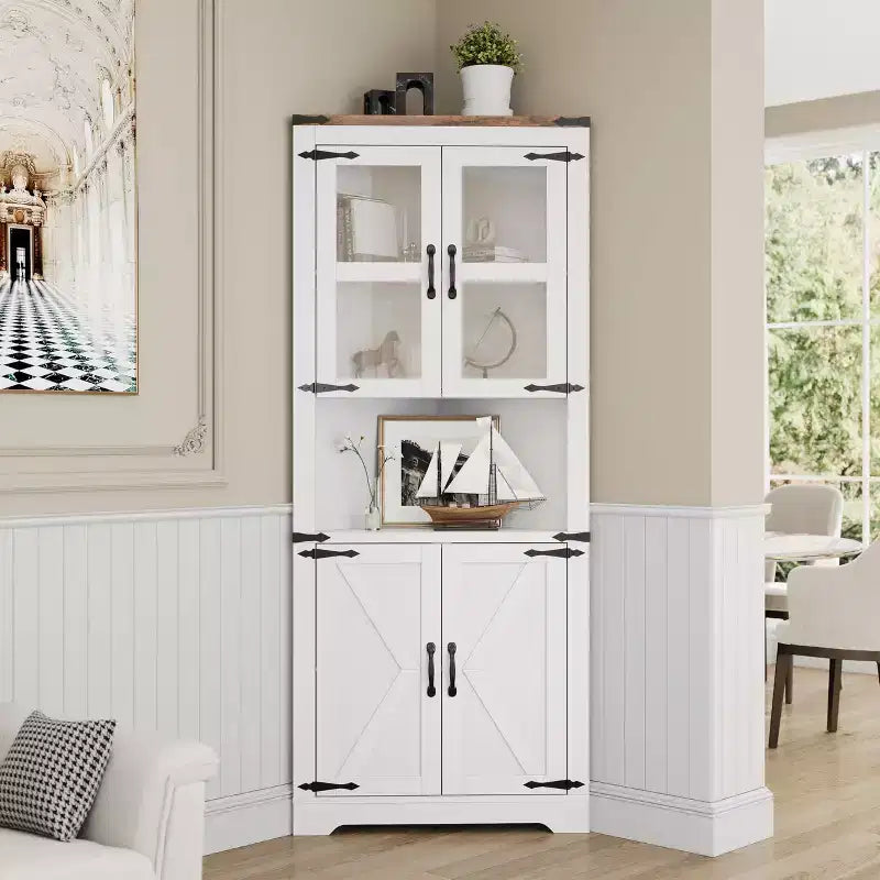 Meuble de rangement d'angle style ferme