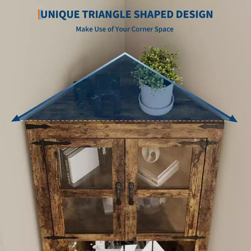 Meuble de rangement d'angle style ferme