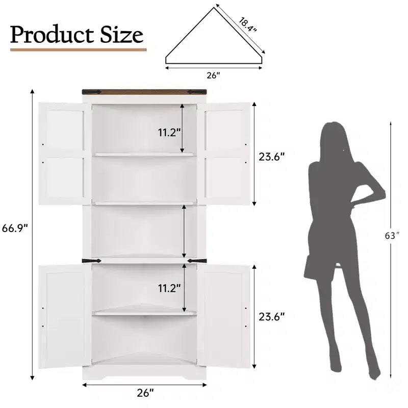 Meuble de rangement d'angle style ferme