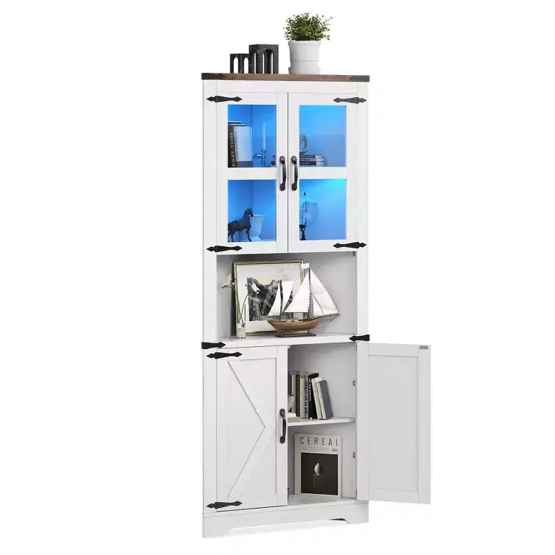 Meuble de rangement d'angle style ferme