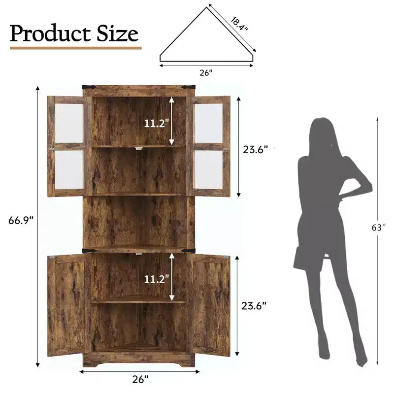Meuble de rangement d'angle style ferme